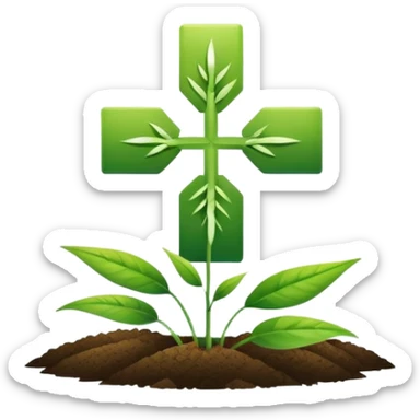 agriculture symbol with a plant or field combined with a medical cross sticker