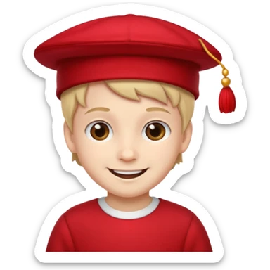red hat and red dress boy sticker