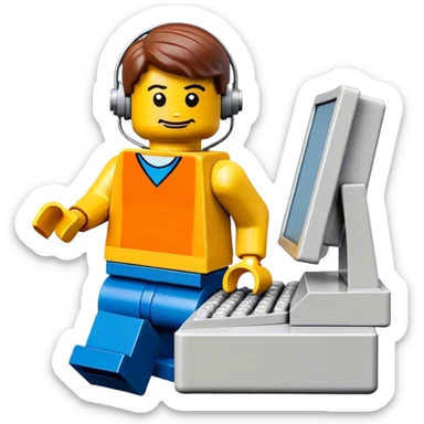 lego homme informaticien sticker
