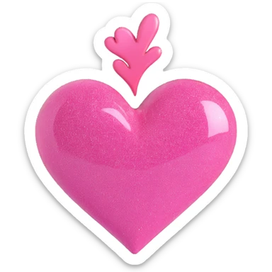 heart with pink glitter sticker