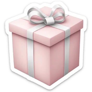 pale pink christmas present box with a white tying sticker