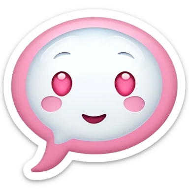 White Thinking bubble with pink hearts  sticker