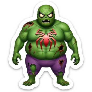 Fat spiderman body zombie sticker