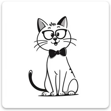 A happy cat wearing glasses sticker