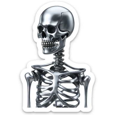 skeleton made out of chrome sticker