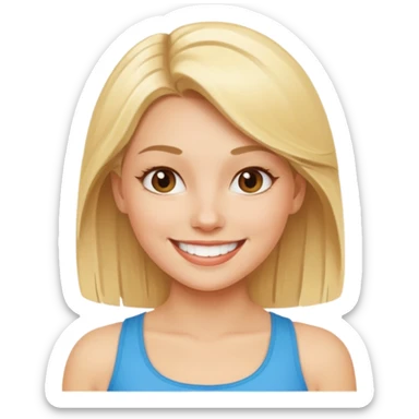 fit blonde woman looking happy sticker