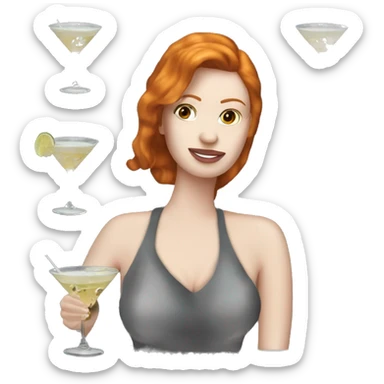 Pornstar martini but the person drinking has ginger hair and white skin  sticker