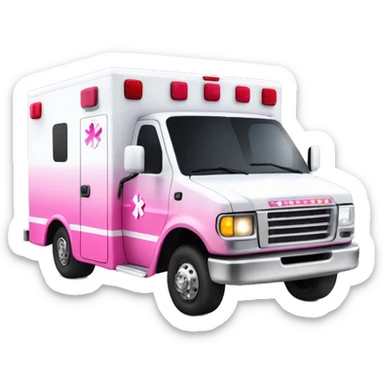 Pink ombre ambulance truck with glitter sticker