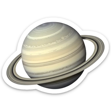 Saturn planet in greyscale colors, grey tones only sticker