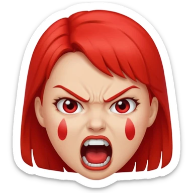 redtsion angry girl ragebait red face sticker