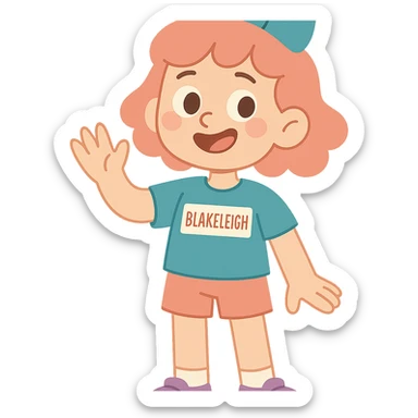 pastel cartoon character of Blakeleigh with soft colors sticker