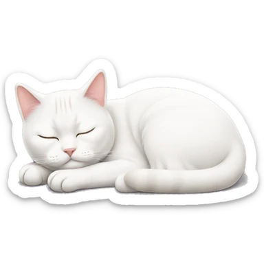 Sleeping British white cat sticker