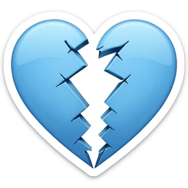 Emoji de corazón azul roto ala mitad  sticker