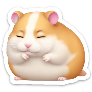A pink hamster, sleeping sticker