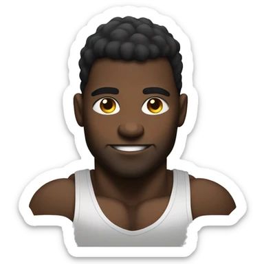 big buff black guy sticker