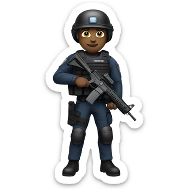 A white Police SWAT operator sticker