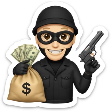 The bitlife robber emoji sticker