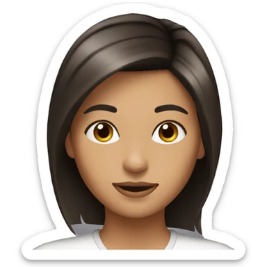 Brunette after haircut sticker