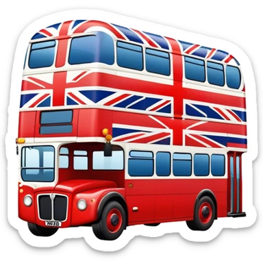 Union Jack flag, double decker bus sticker