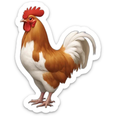 Coq sur chat sue chien sur lama sticker