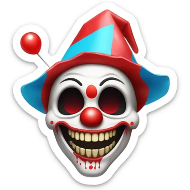 skull + clown sticker