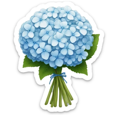 White and blue hydrangea  bouquet sticker