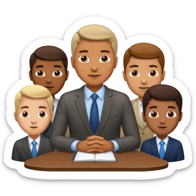 a man in a meeting with other sticker