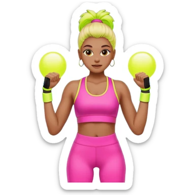 glow 80's work out sticker