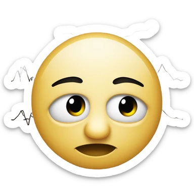 A smiley face angrily glaring at a graph with declining metrics. sticker