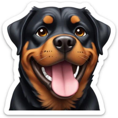 Rottweiler dog smiling sticker