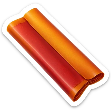 single strip of fruit leather, shiny and colorful, minimal details sticker