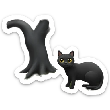 Black tree with a white cat in it sticker