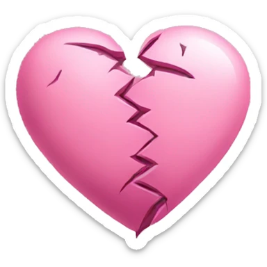 Pink broken heart sticker