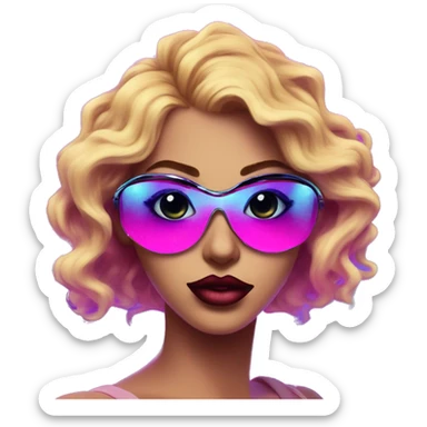 Synthwave prank in hacker style, oil paint, epic eyes, intricate lips, exquisite pose, beautiful, desirable, logical sticker