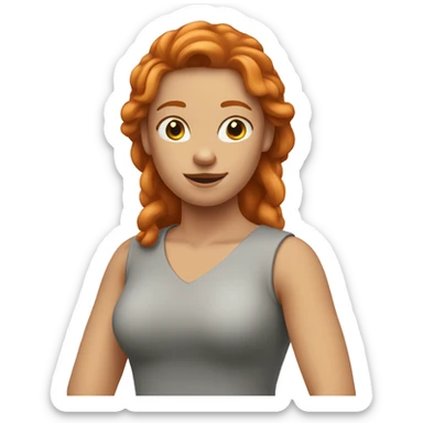 woman ginger with shoulders and hands expresion “all well” sticker