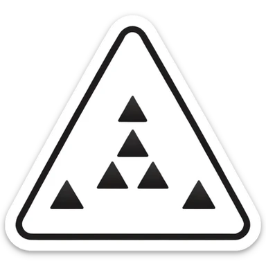 iOS style emoji, minimal summoning symbol, three dots triangle sticker