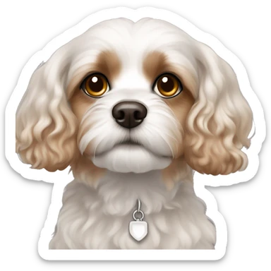 Cavachon with brow patches and brown eyes sticker