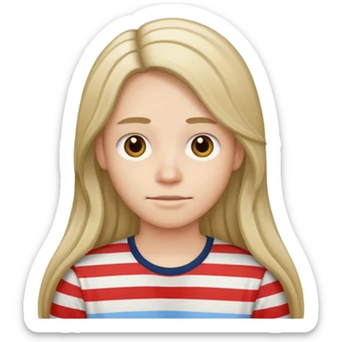 striped shirt with long hair sticker