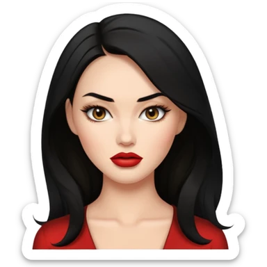 “Emoji girl, femme fatale, black hair. megan fox vibes sticker