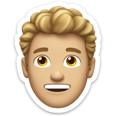 white guy light brown hair weird haircut exploding face sticker