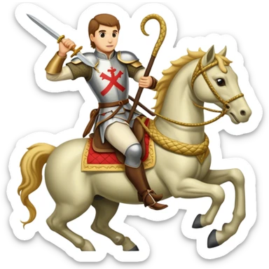 St.george in the top of horse Killing serpent  sticker