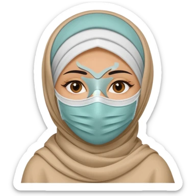 cover face mask arab woman with hijab sticker