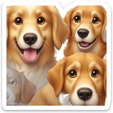 Golden retriever, chip and dale in one picture sticker