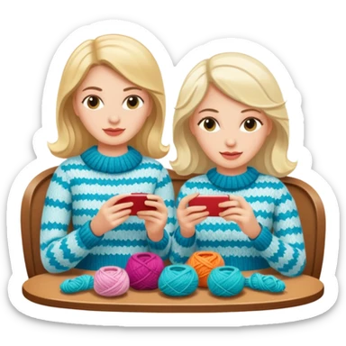 white ladies knitting on a cruise ship sticker