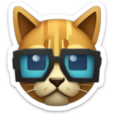 minecraft cat with thug sunglasses sticker