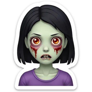 ios zombie girl with black hair  sticker