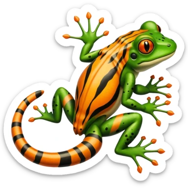 Frog with tiger body and scorpion tail sticker