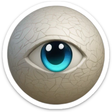3d sphere with a cartoon Rabbit skin texture with Eye of Horus sticker