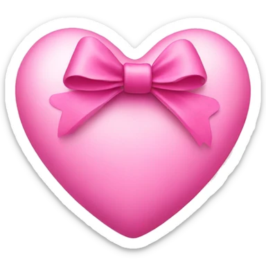 Pink heart with pink bow sticker