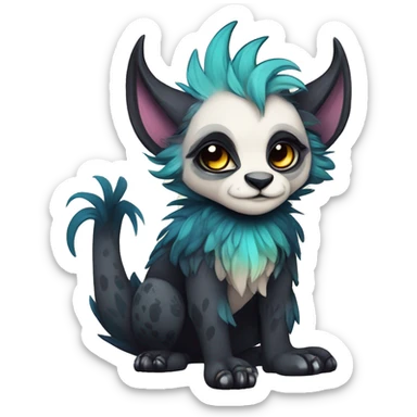 cute Kawaii edgy fantasy animal fursona Fionbri creature by griffsnuff & LiLaiRa & Falvie with exotic colors full body sticker